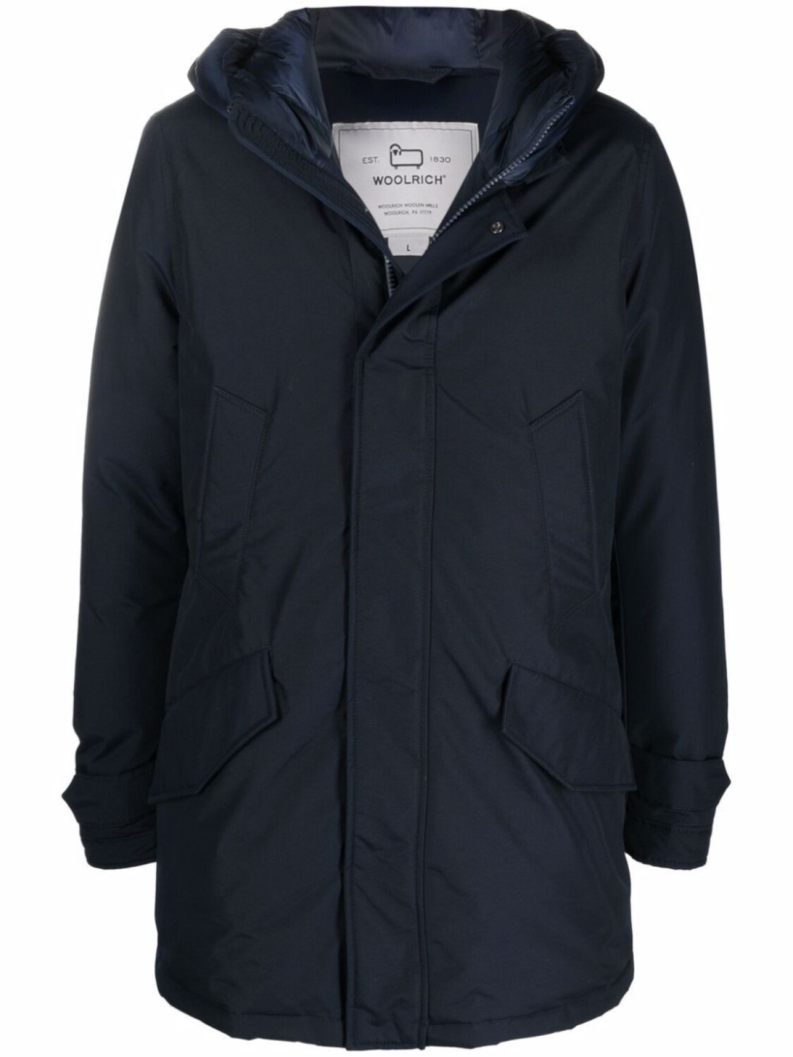 

Woolrich пуховик на молнии с капюшоном, синий