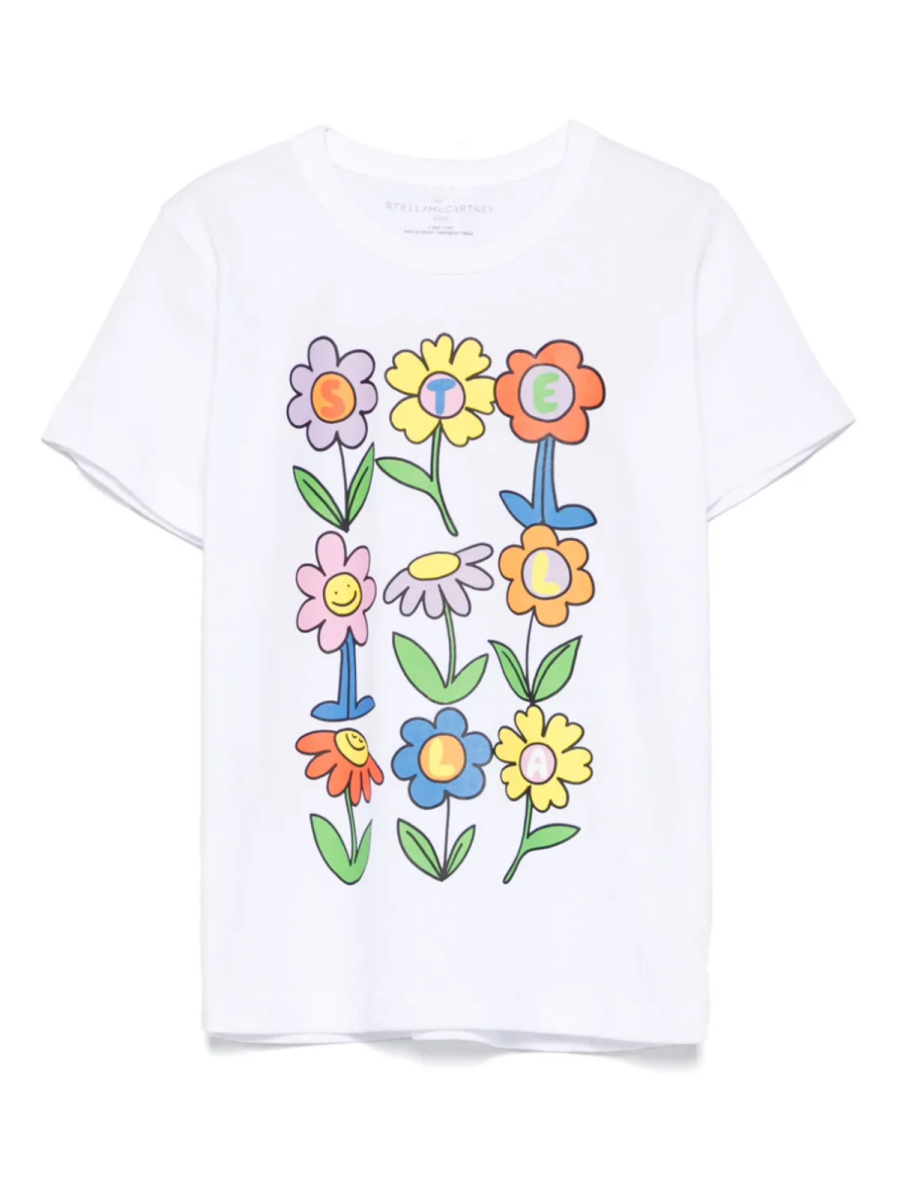 

Футболка с цветочным принтом Stella McCartney Kids, белый
