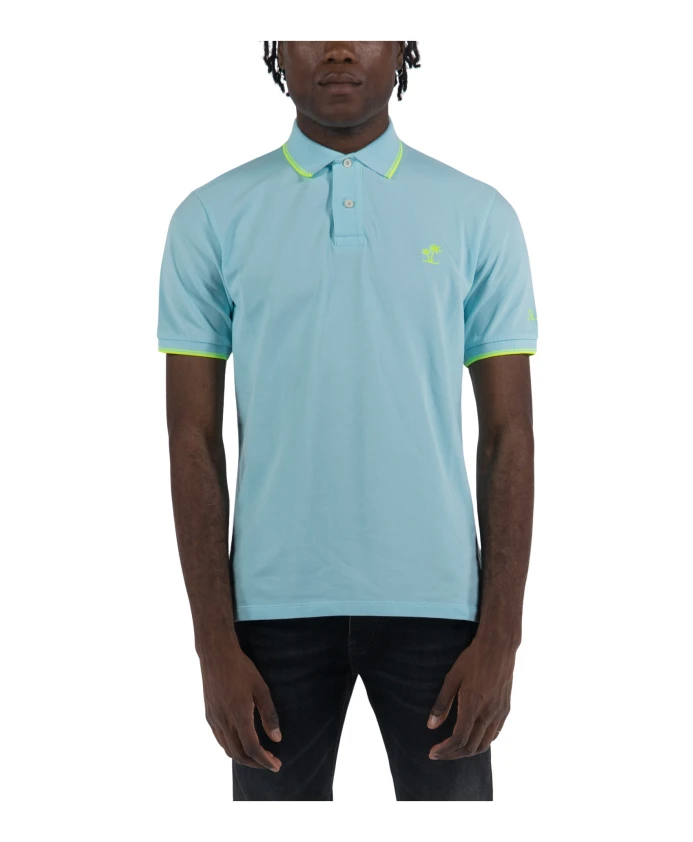 

Поло с короткими рукавами и вышитой пальмовой ветвью Mc2 Saint Barth, зеленый