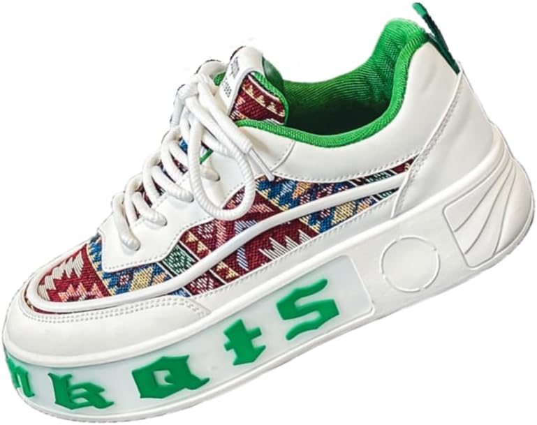 

Весенние мужские повседневные кроссовки Тренд Все с модой Молодежная платформа Холщовые кроссовки с вышивкой Уличный стиль Clolinde, зеленый