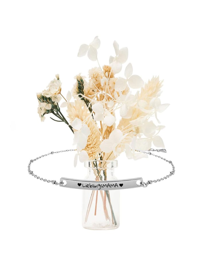 

Himmelsflüsterer Браслет «Любимая мама» с букетом из засушенных цветов - Цвет: серебристый