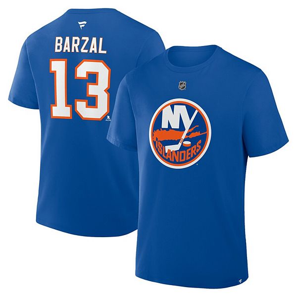 

Мужская футболка New York Islanders с именем и номером Matthew Barzal Fanatics