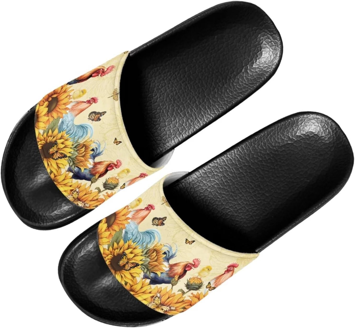 

Женские шлепанцы Forchrinse Hummingbird Rose, мужские душевые тапочки, нескользящие пляжные шлепанцы, летние сандалии для дома и улицы, Rooster Sunflower Butterfly
