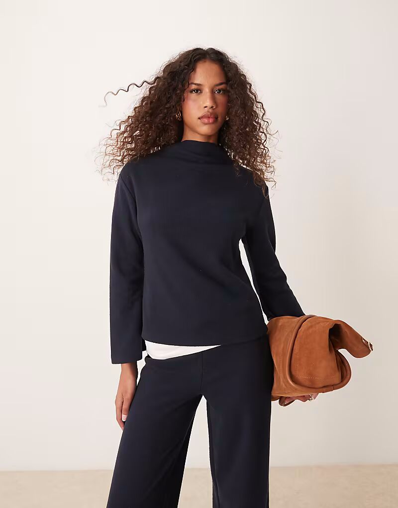 

Супермягкий спортивный костюм с воротником-стойкой ASOS DESIGN темно-синего цвета