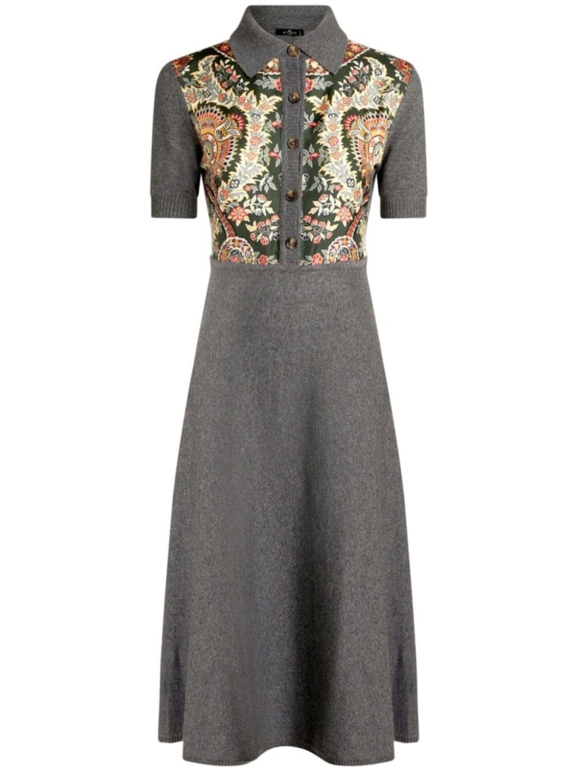 

ETRO трикотажное платье с узором пейсли, серый