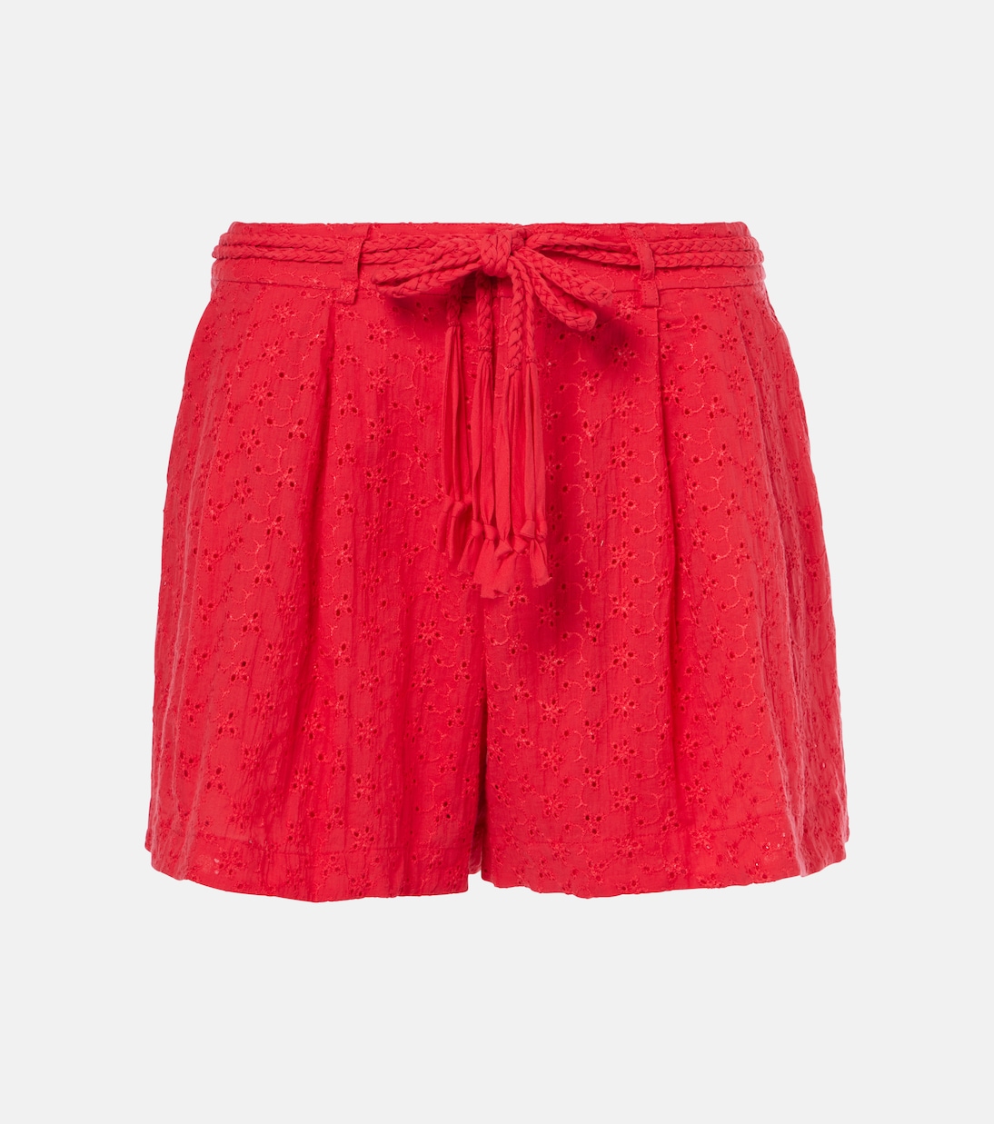 

Шорты Chantal из английской вышивки с вышивкой Poupette St Barth, Red Broderie