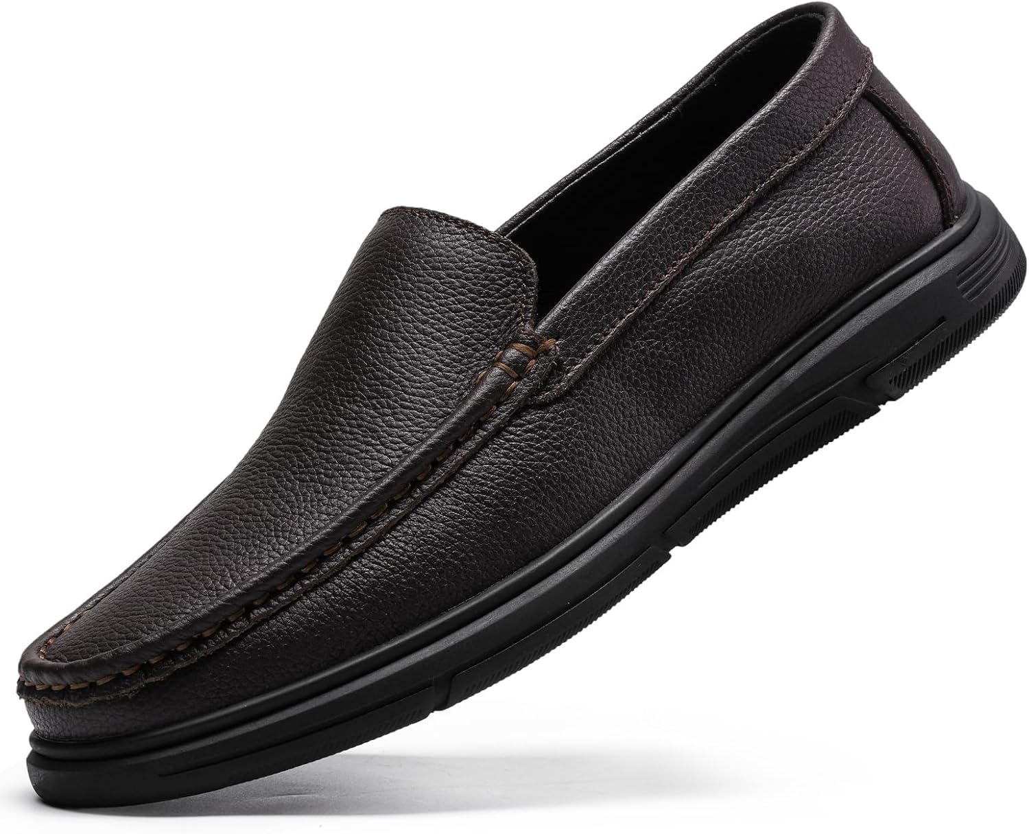 

Мужские лоферы Повседневные кожаные слипоны Оксфорды Обувь для вечернего выхода Мягкие, удобные и легкие Luodenglang, коричневый