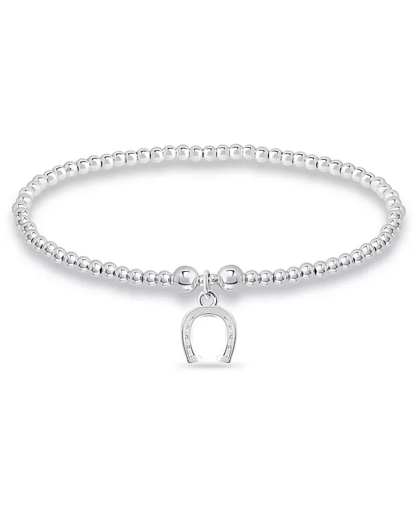 

Браслет с подвесками в виде подковы из бисера, посеребренный Macy'S, silver
