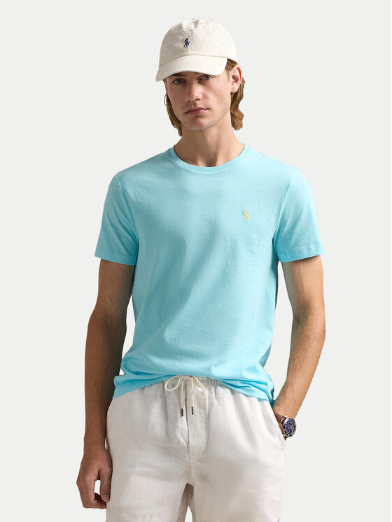 

Облегающая футболка 710671438407 Polo Ralph Lauren, голубой