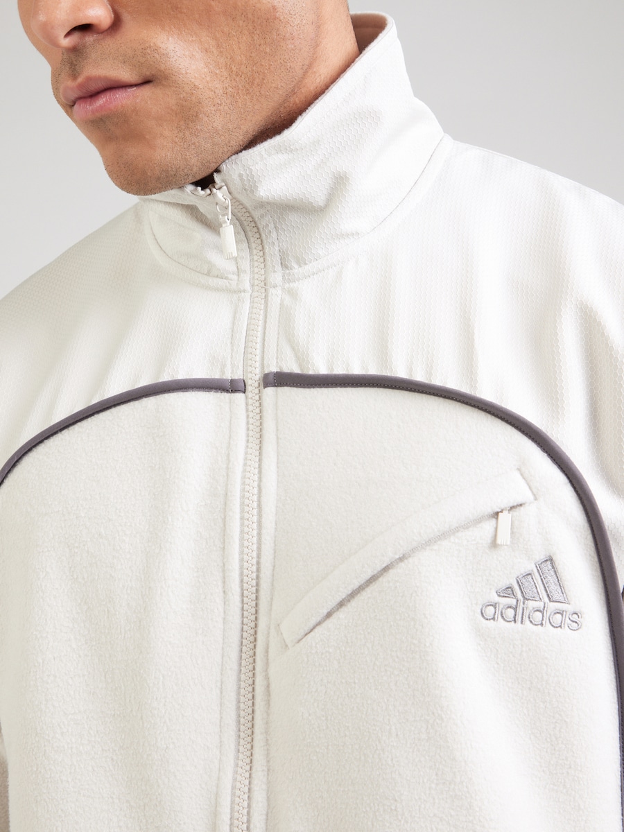 Спортивная флисовая куртка ADIDAS ORIGINALS, слоновая кость — фото 2