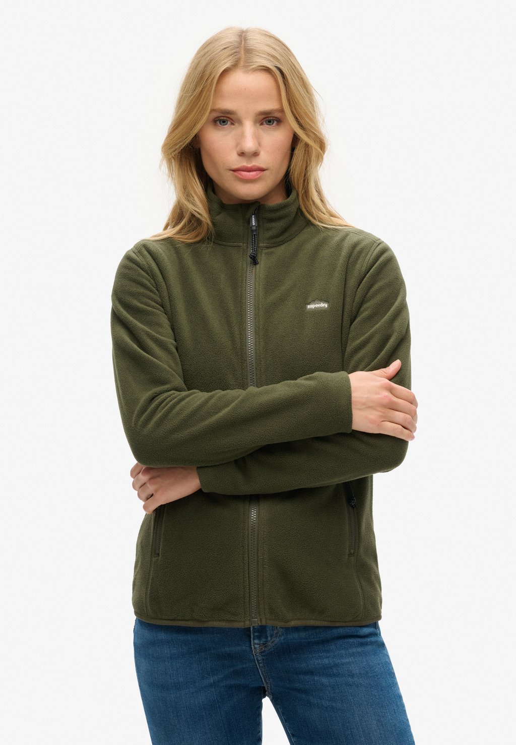 Флисовая куртка POLAR FULL ZIP Superdry, хаки — фото 4