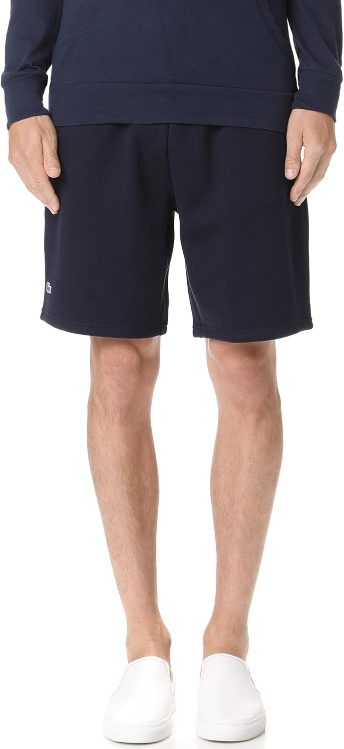 Lacoste мужские спортивные теннисные флисовые шорты, Navy Blue — фото 2