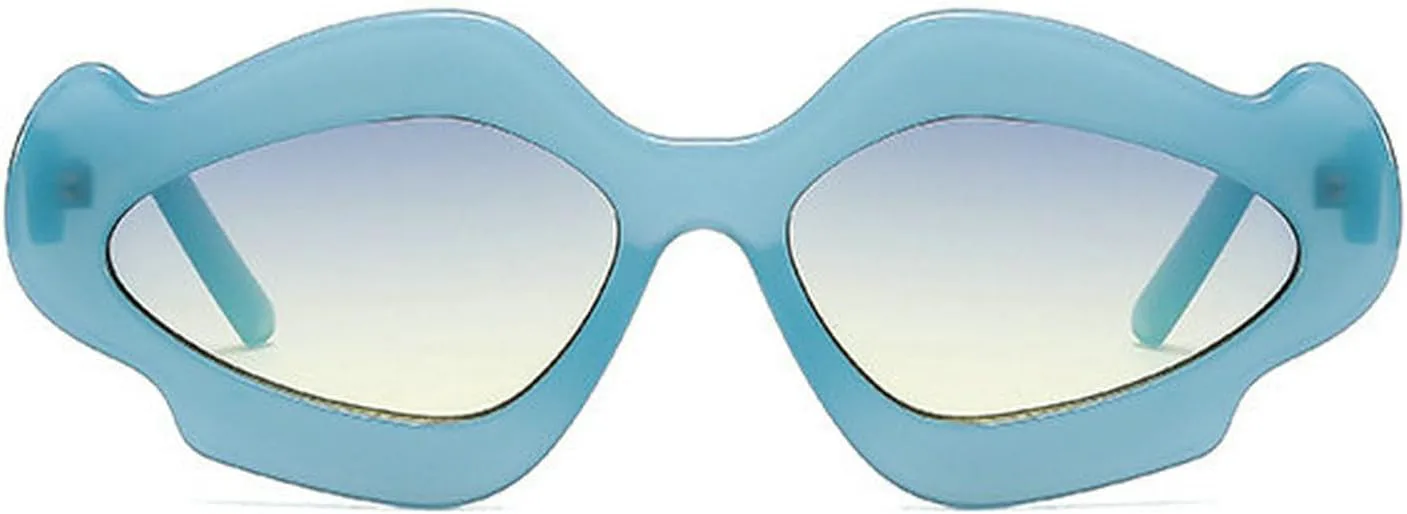 

COTIA Модные нестандартные панк-солнцезащитные очки для женщин и мужчин, трендовые очки в форме облаков, очки для вечеринок, очки с индивидуальным стилем, Blue