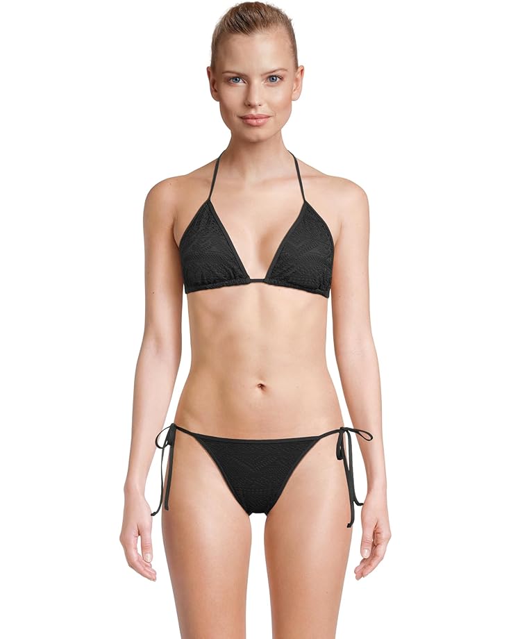 

Пляжный топ BECCA Color Play Crochet Cheryl Triangle Top, черный