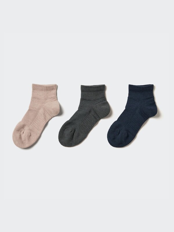 

Короткие носки спортивные, ворсовые, 3 пары Uniqlo, бежевый