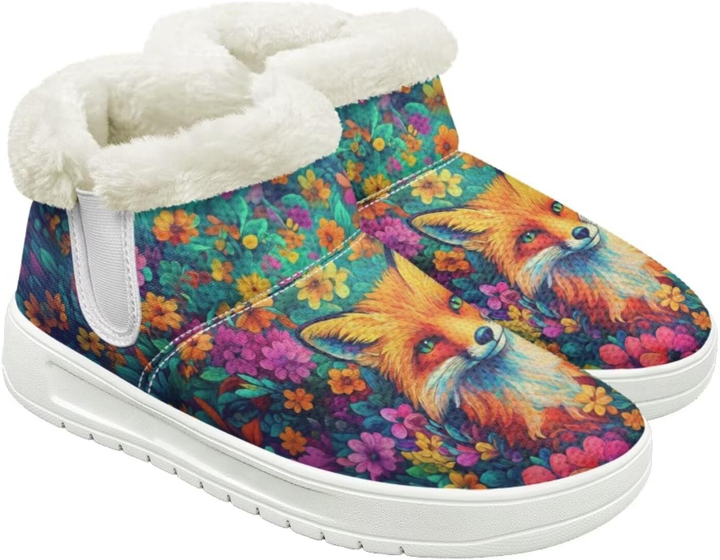 

Зимние сапоги для женщин и мужчин, теплые ботинки с утеплением, флисовая подкладка, удобная резиновая подошва, модный подарок Cugasmaru, Fox Flower