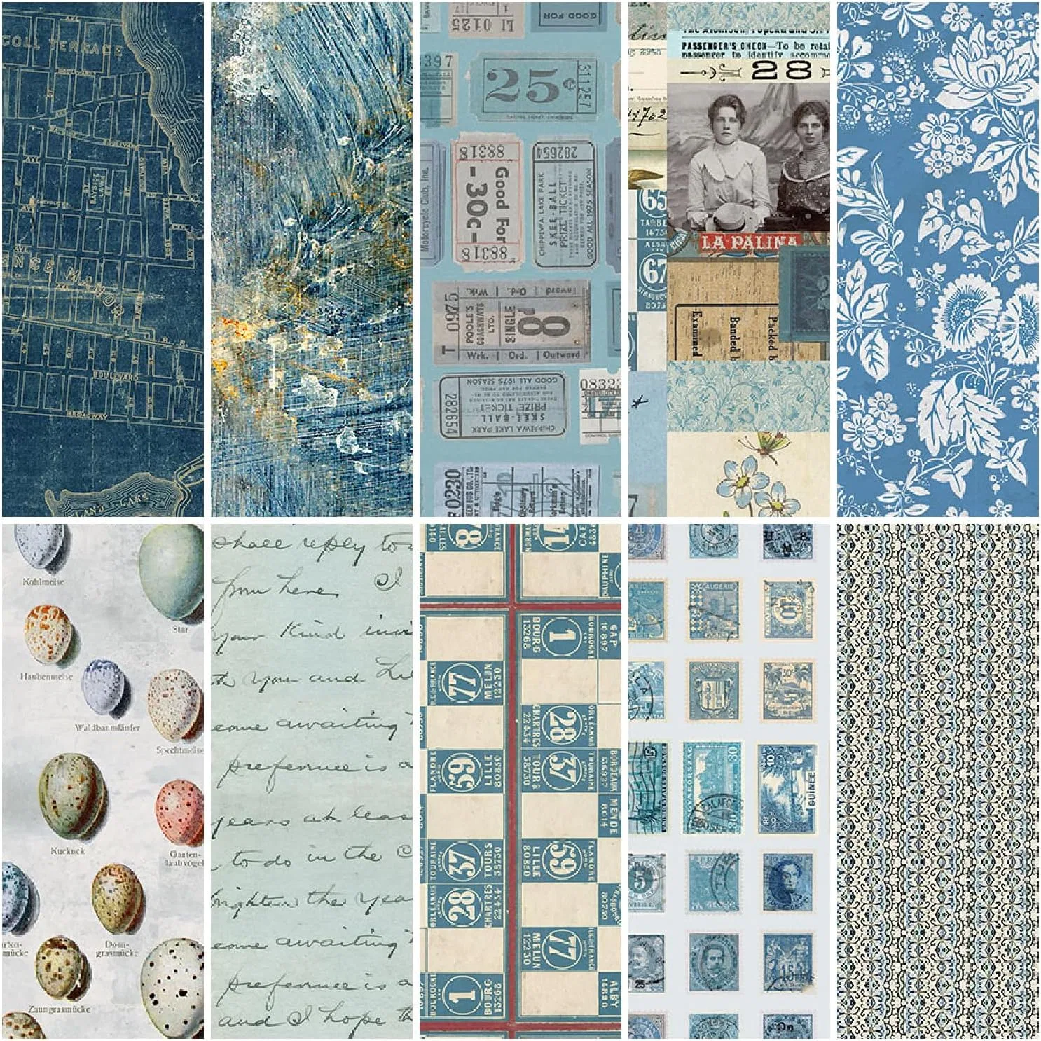 Палитра для макияжа голубая Lily Bella Fabrics 10 штук — фото 2