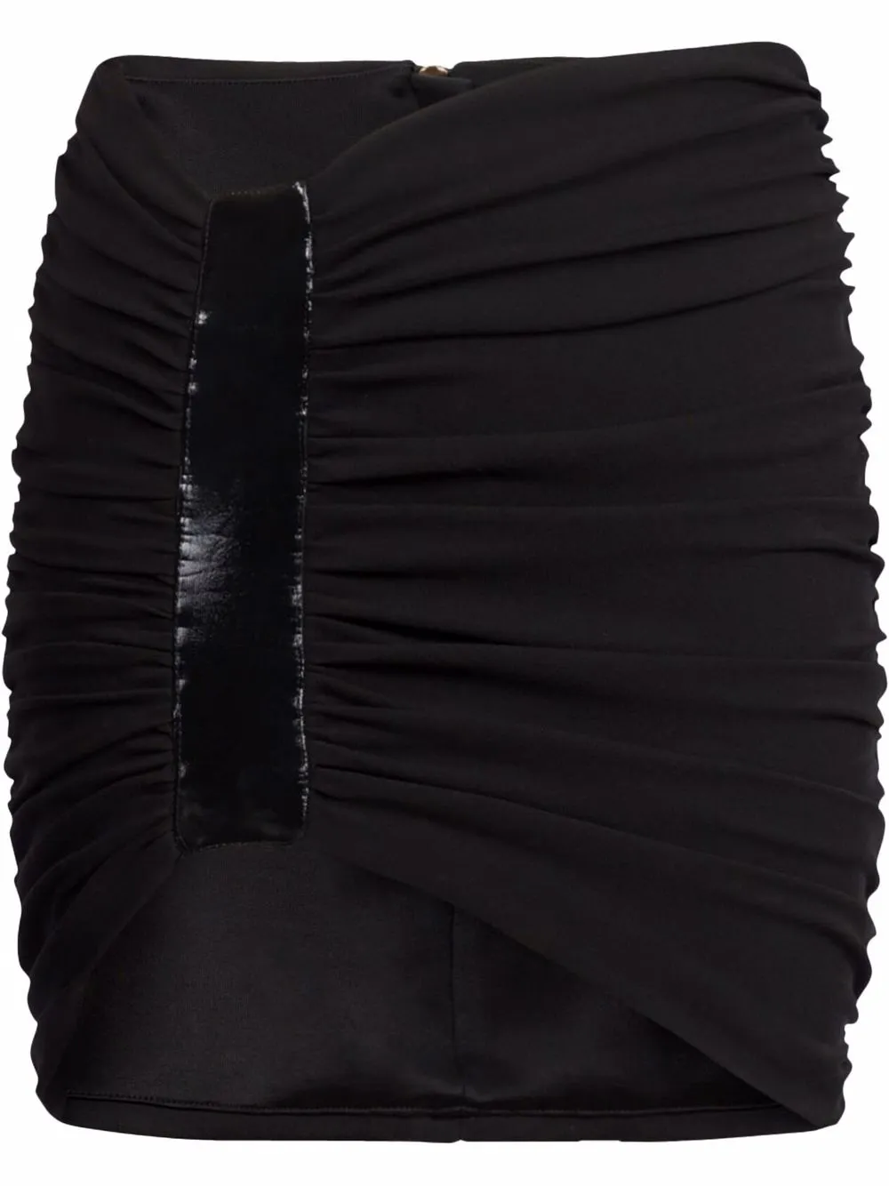 

Юбка с завышенной талией и сборками BALMAIN, черный