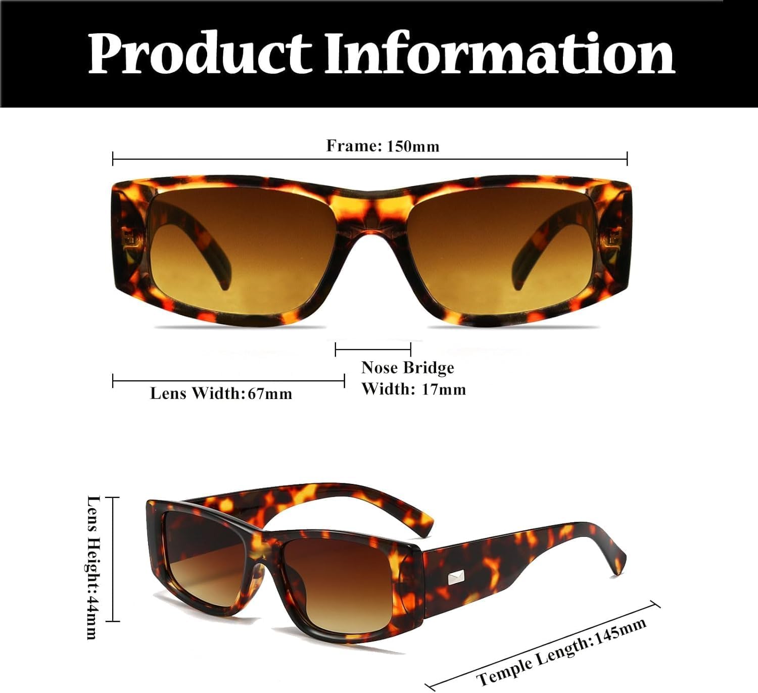 

Модные прямоугольные солнцезащитные очки для женщин и мужчин, винтажные массивные очки в стиле Y2K, ретро-квадратные роскошные солнцезащитные очки 90-х годов Thryvox, Leopardbrown