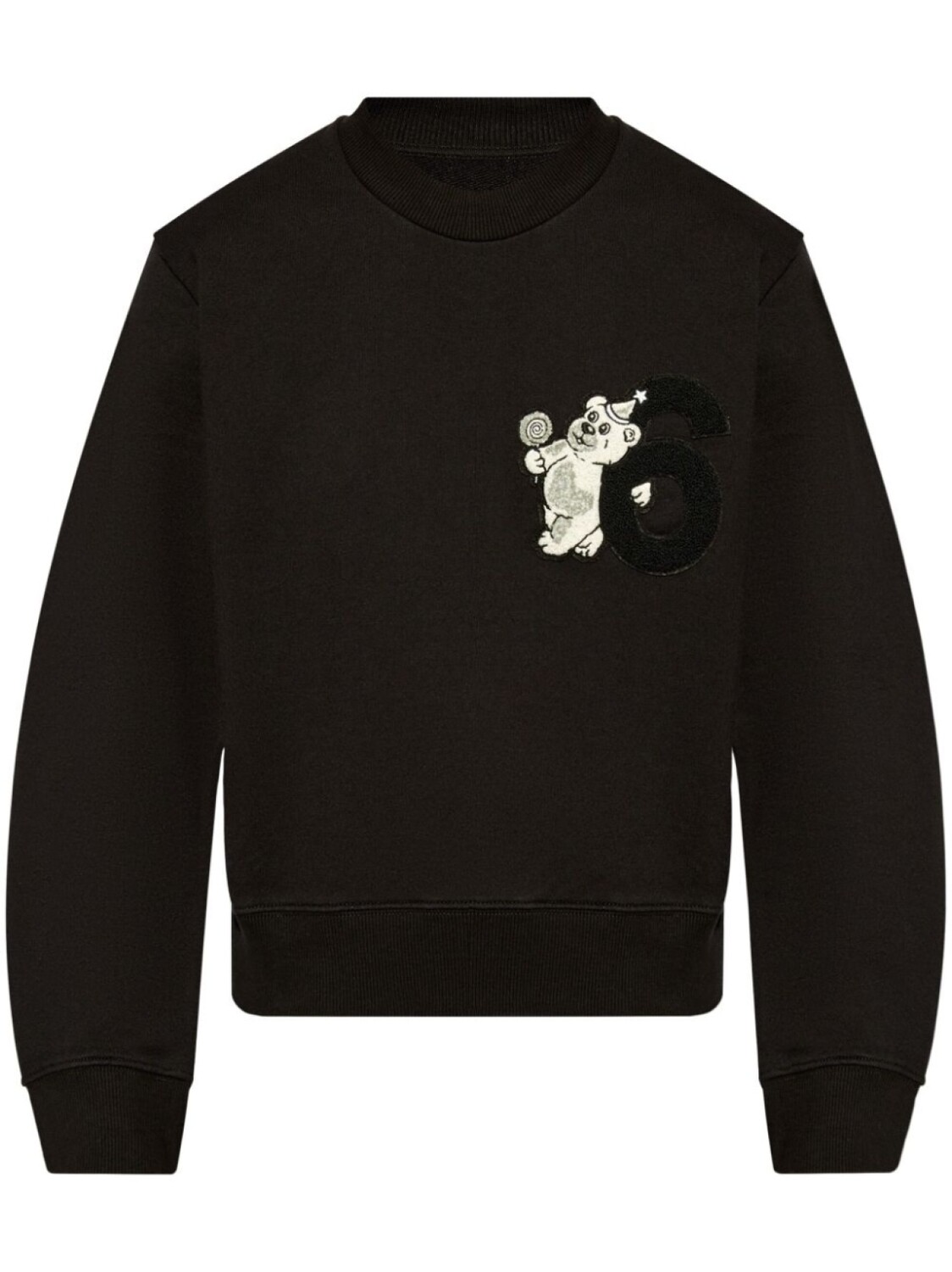 

MM6 Maison Margiela хлопковая толстовка с нашивками на медведе, черный