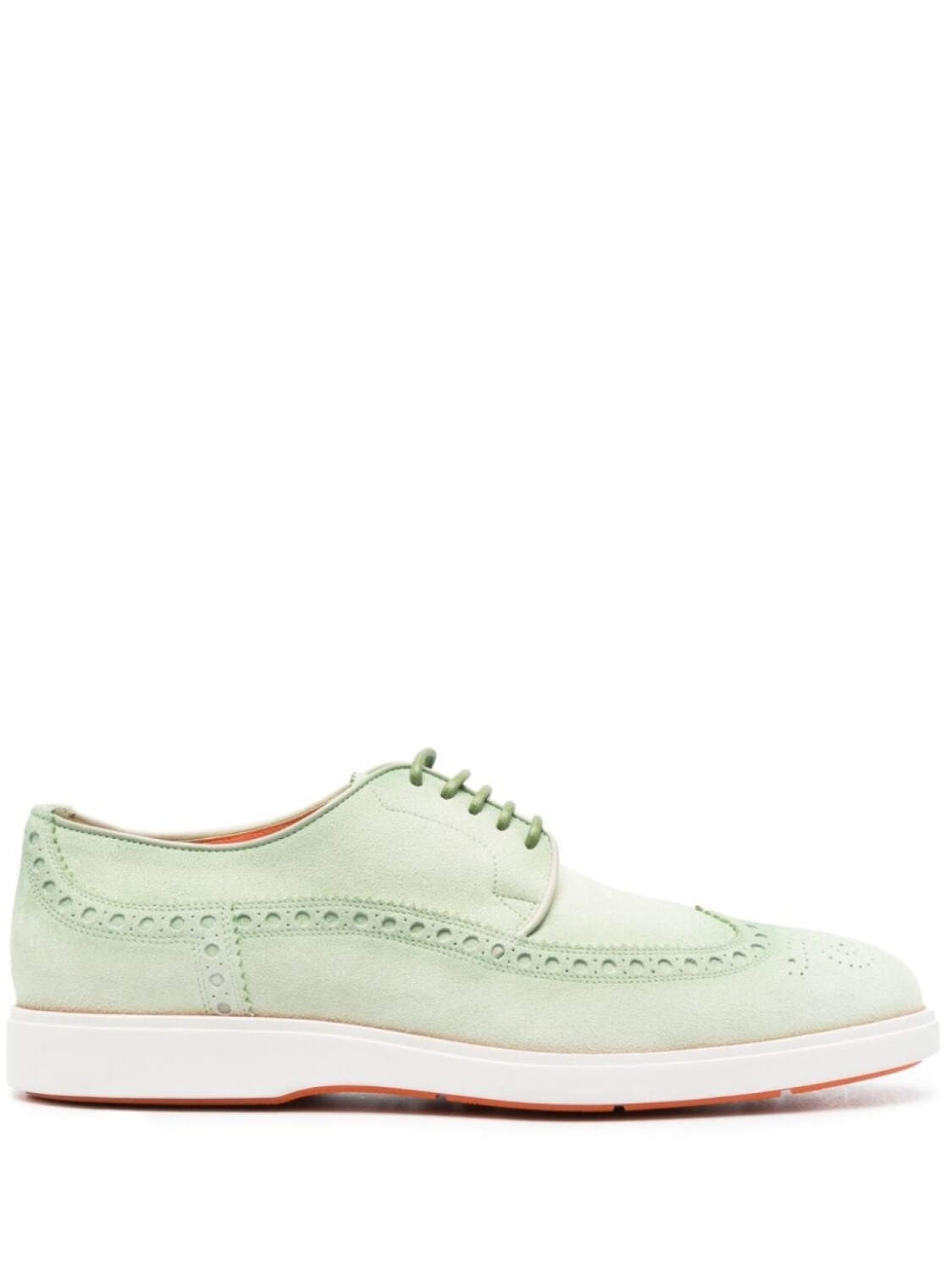 

Броги с миндалевидным носком и перфорацией Santoni, зеленый