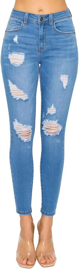 

Маленькие винтажные женские джинсы I Love You Push-Up High Rise Ankle Length Skinny Whiskers 1 Button Little Vintage Girls