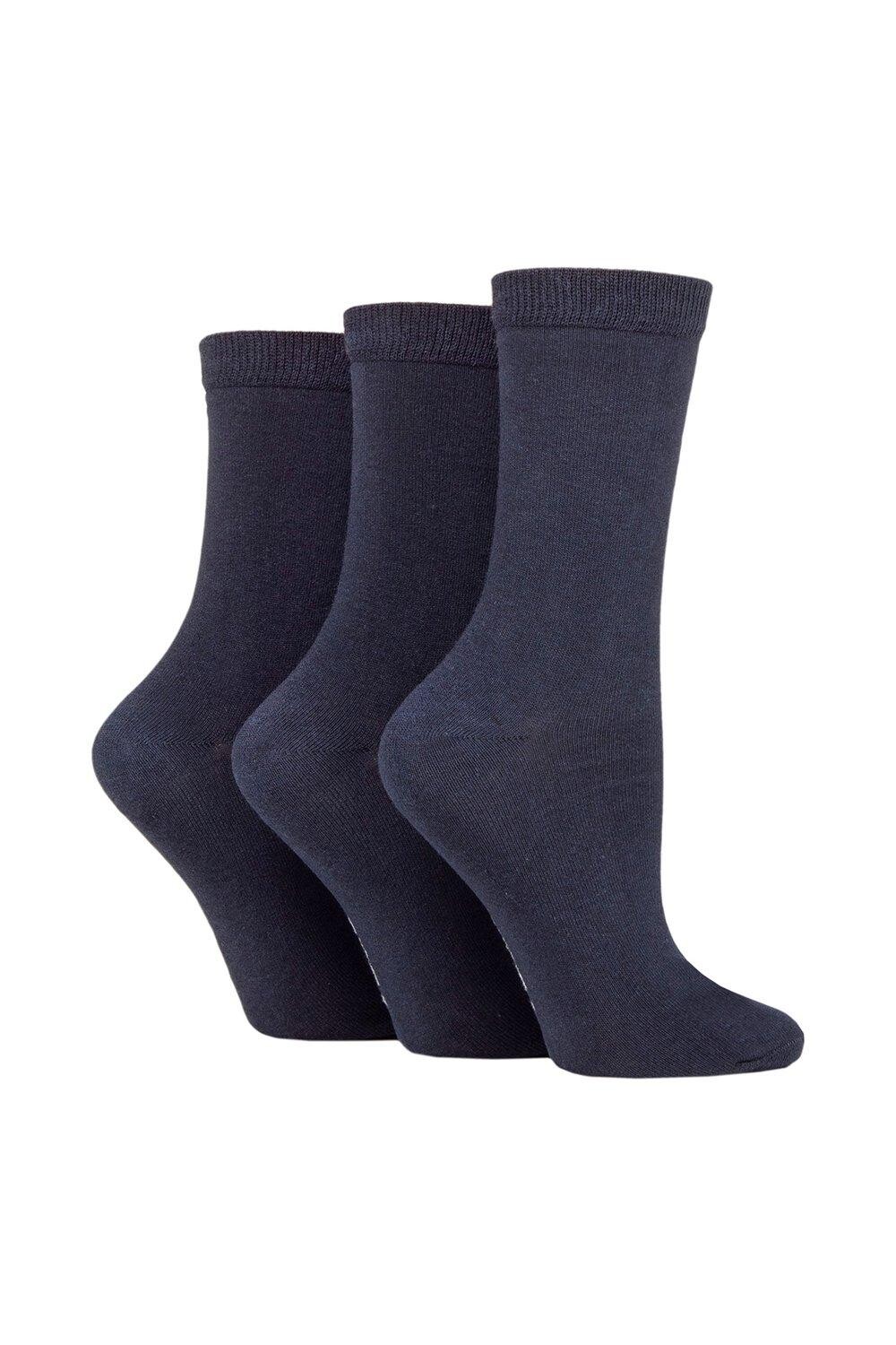 

3 пары однотонных носков из 100% переработанного хлопка SOCKSHOP TORE, синий