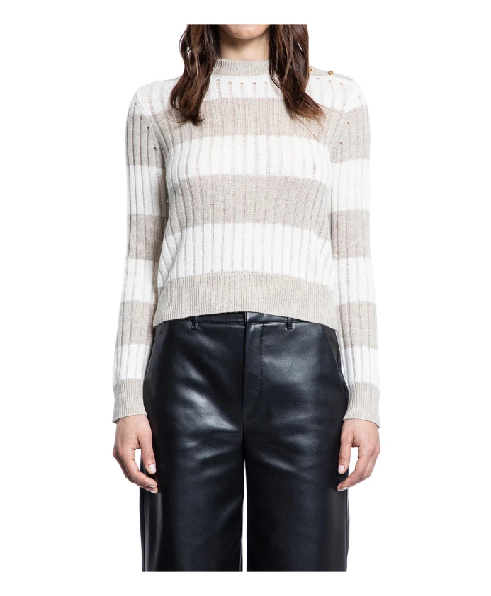 

Разноцветный шерстяно-кашемировый ребристый свитер Max Mara, мультиколор