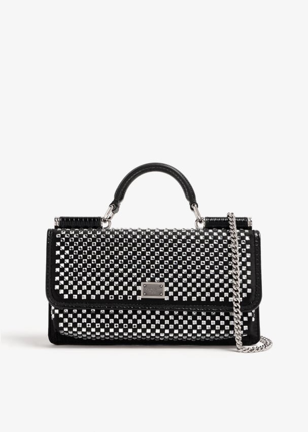 

Сумка Dolce&Gabbana Crystal Mini Top-Handle, черный