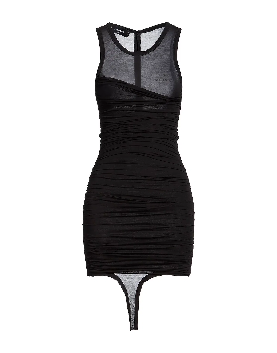 Платье мини с драпировкой DSQUARED2 черное