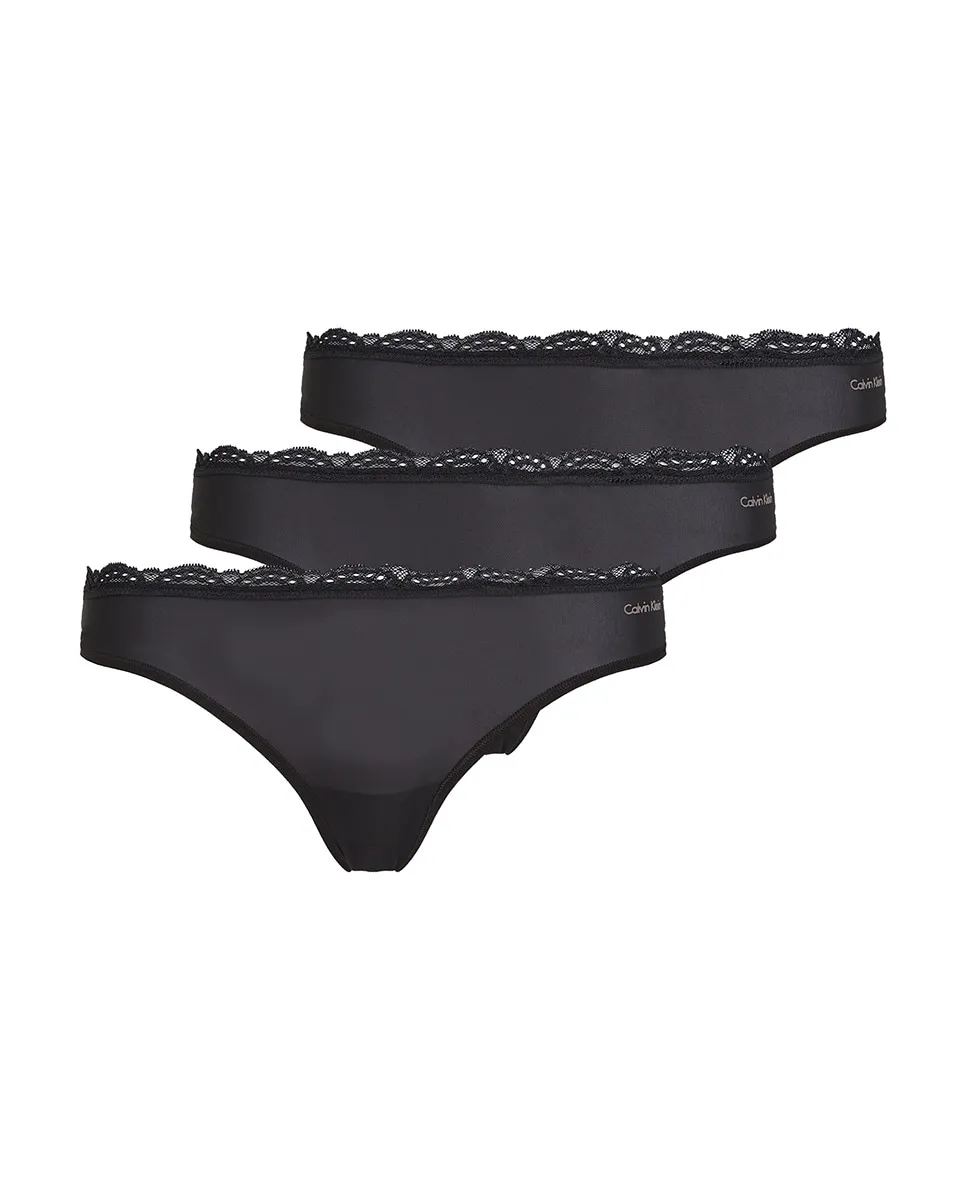 Упаковка из 3 стрингов MF STRETCH W LACE Calvin Klein, черный — фото 4