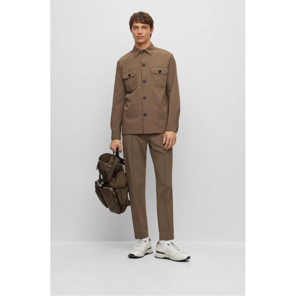 Мужская водонепроницаемая куртка Performance Relaxed Fit, коричневая, от Boss — фото 2