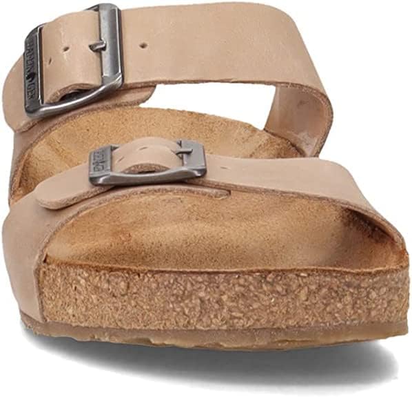 HAFLINGER Andrea Elegant кожаные сандалии с резиновой подошвой и корковой латексной стелькой Unisex, Taupe — фото 3