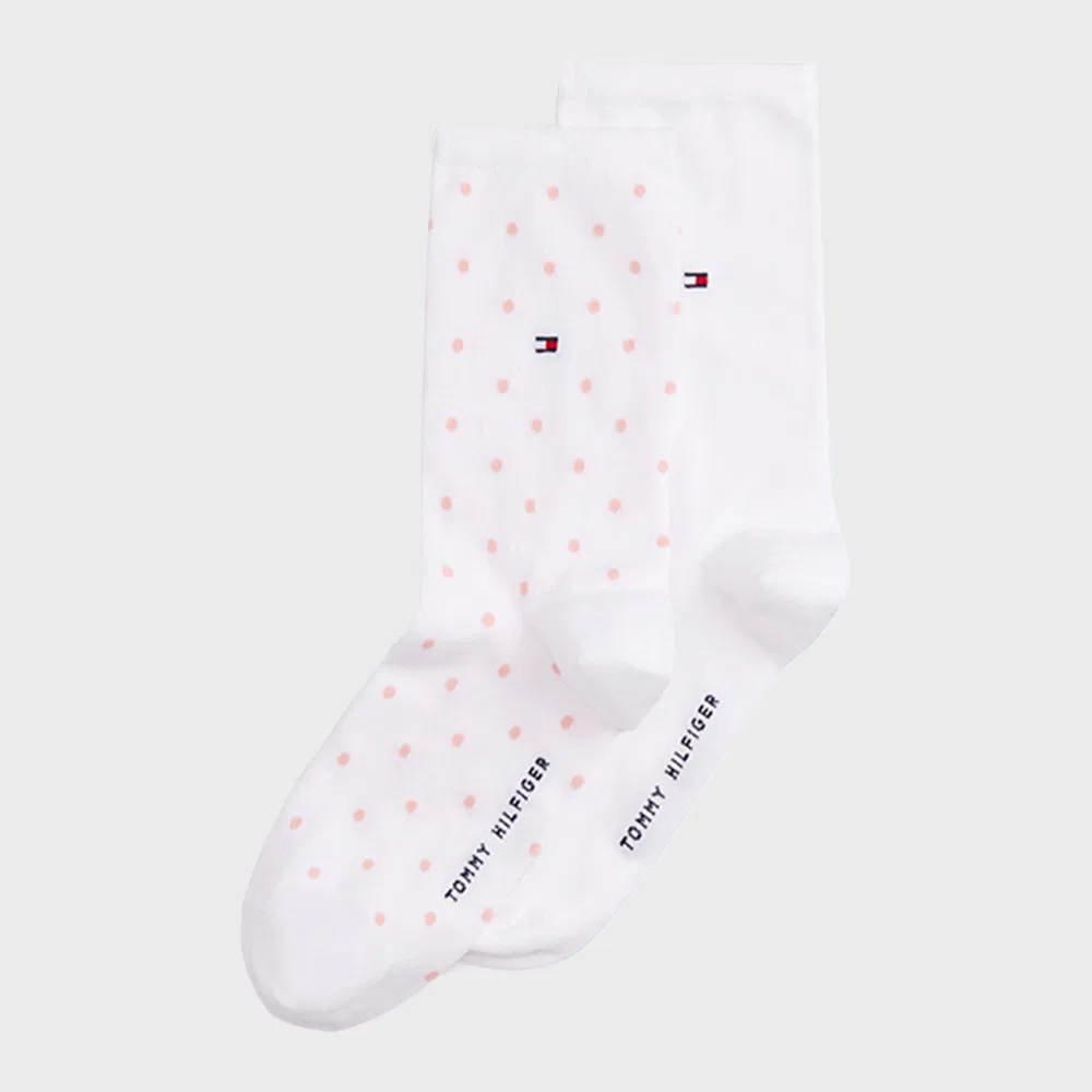 Женские белые носки в горошек, 2 пары, от Tommy Hilfiger Women