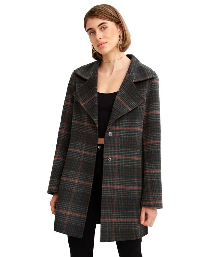 

Женская куртка Ex Boyfriend из смесовой шерсти большого размера Belle & Bloom, цвет Charcoal|brown|white