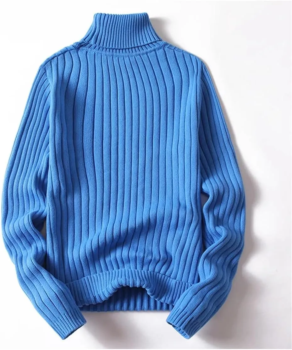 Мужской шерстяной вязаный свитер slim high collar — фото 2