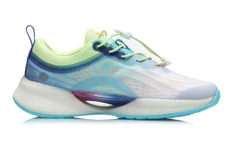 Супер легкие 18 детские кроссовки GS Low-top синие/зеленые Lining Young — фото 2