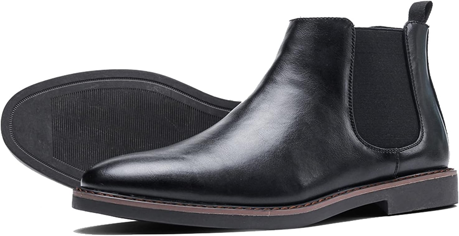 

Высокие туристические ботинки, мужские кожаные ботинки Челси, классическая винтажная обувь до щиколотки, удобная стильная универсальная модель, для дня рождения, Дня отца, Нового года Rishengchang, 40 EUR CC