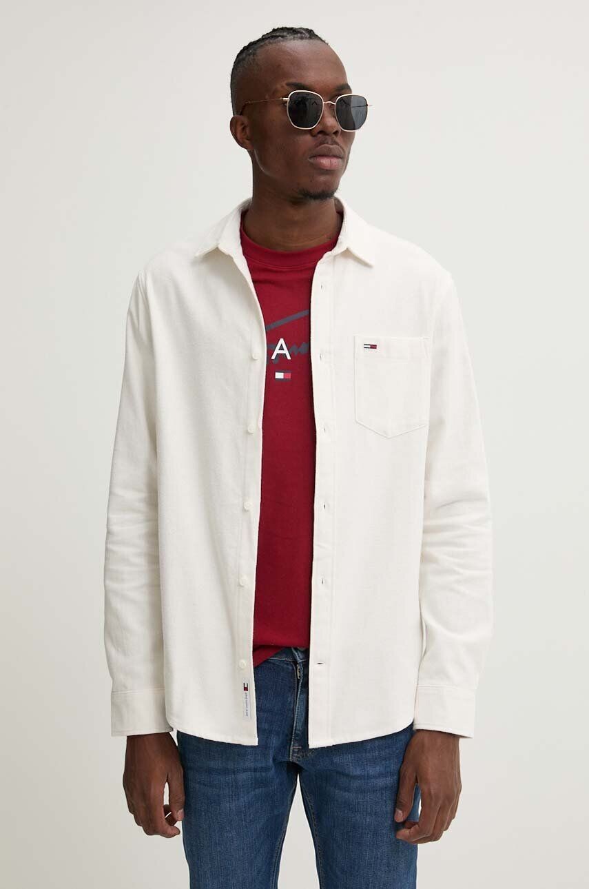 

Хлопковая рубашка Tommy Jeans, бежевый