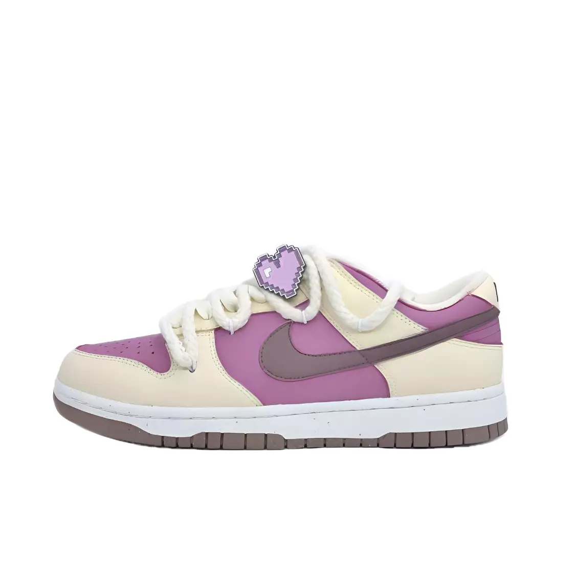 

Кроссовки Nike Dunk Skateboarding Shoes Women's Low-top Beige/Purple/Brown, фиолетовый
