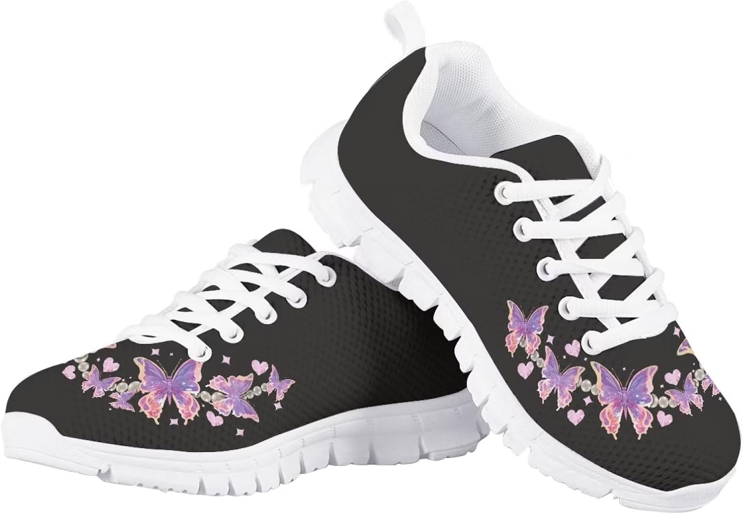 

Унисекс детские модные кроссовки для повседневной носки, бега и прогулок, всепогодные Giftpuzz, Pretty Butterfly