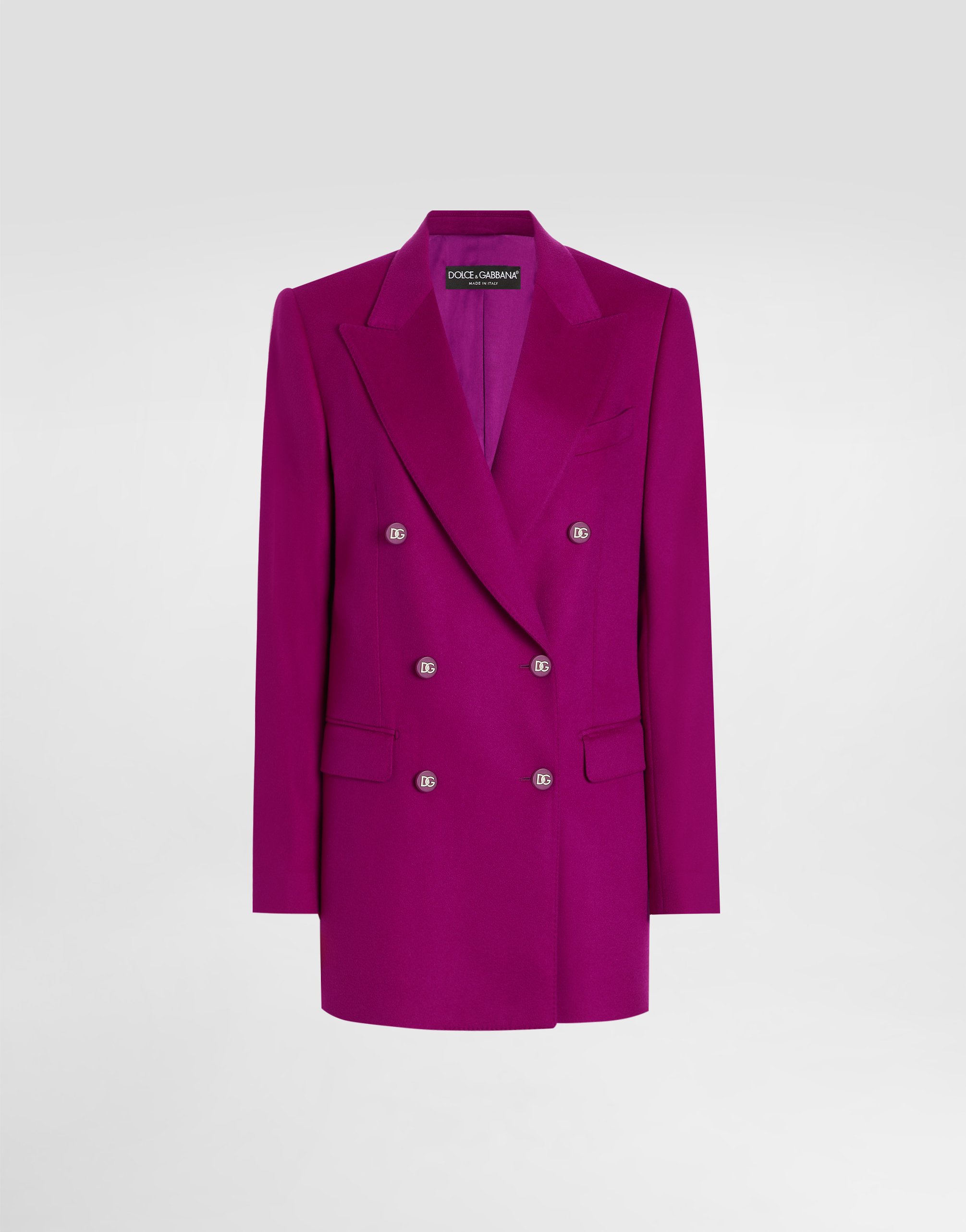 

Удлиненный двубортный жакет из кашемира Dolce & Gabbana, фуксия