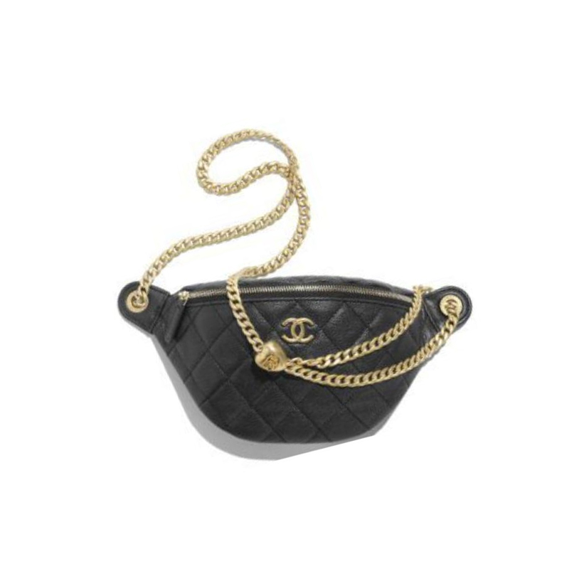 

CHANEL Женская поясная сумка из зерненой телячьей кожи Black