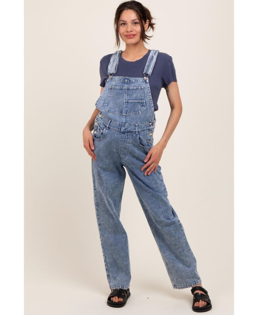 

Светло-голубой джинсовый комбинезон для беременных с подвернутыми манжетами Pinkblush, Light blue