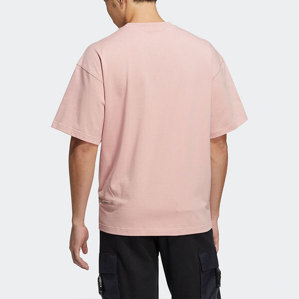 Футболка adidas originals Zipper Ss Tee Solid Color Sports Round Neck Short Sleeve Pink, мультиколор — фото 3
