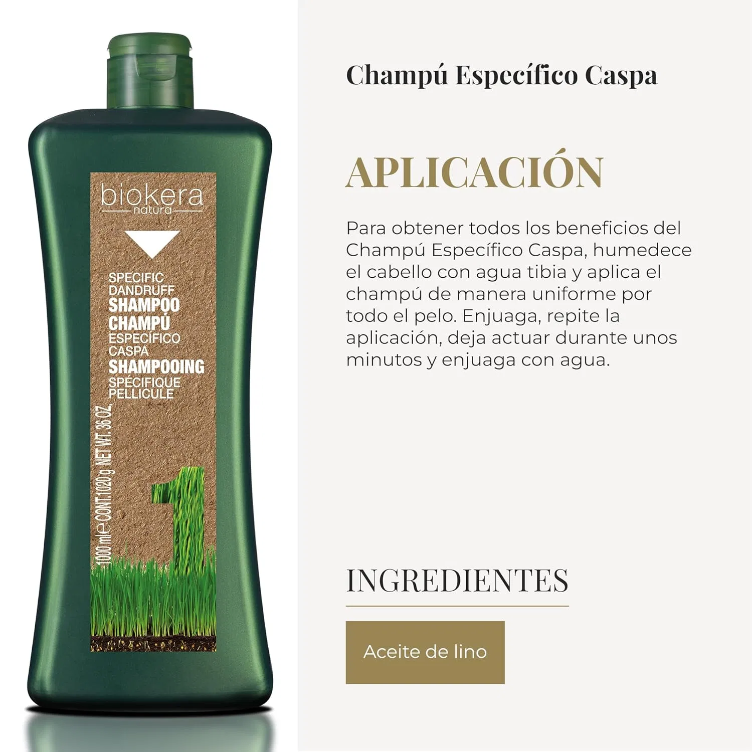 Шампунь против перхоти «Biokera Natura Specific» от Salerm Cosmetics, 1000 мл Salerm — фото 4