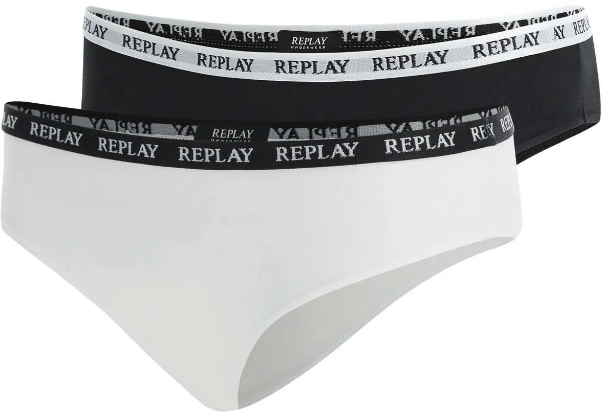 

Трусики бикини Replay "LADY SLIP Style 1 T/C 2шт. упаковка "водопад" (2 шт. в упаковке), с надписью-логотипом, белый