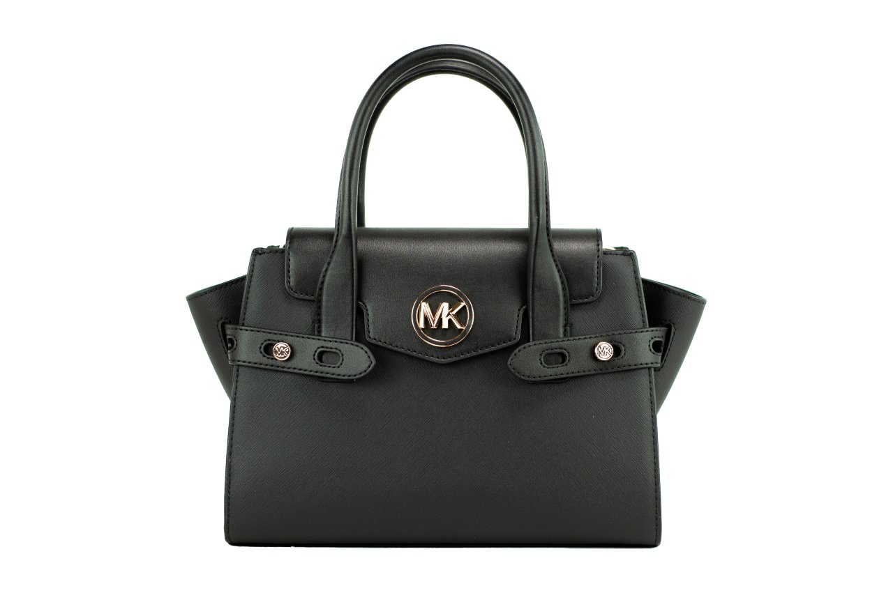 

Сумка-портфель Carmen Medium из черной, золотой, сафьяновой кожи Michael Kors