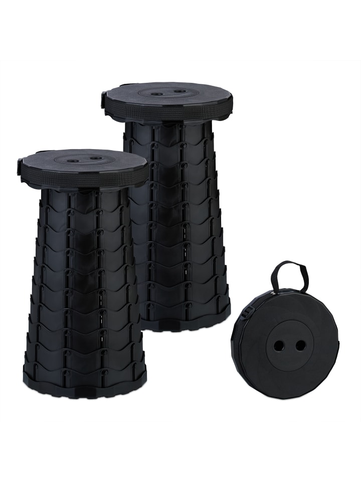 

Relaxdays 2 телескопических стула черного цвета