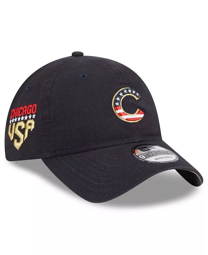 

Женская темно-синяя регулируемая кепка Chicago Cubs 2023 Четвертое июля 9TWENTY New Era, синий